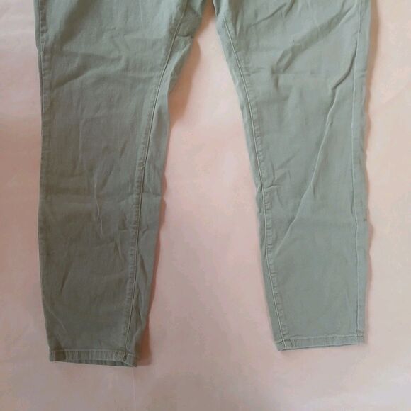 Womens 20W Jeans Medium Green High Rise Skinny Leg Denim Pants - Picture 5 of 16